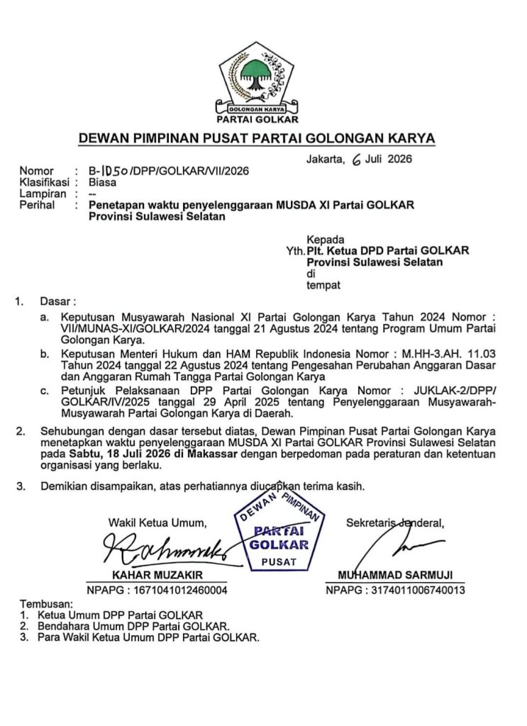 Musda Golkar Sulsel